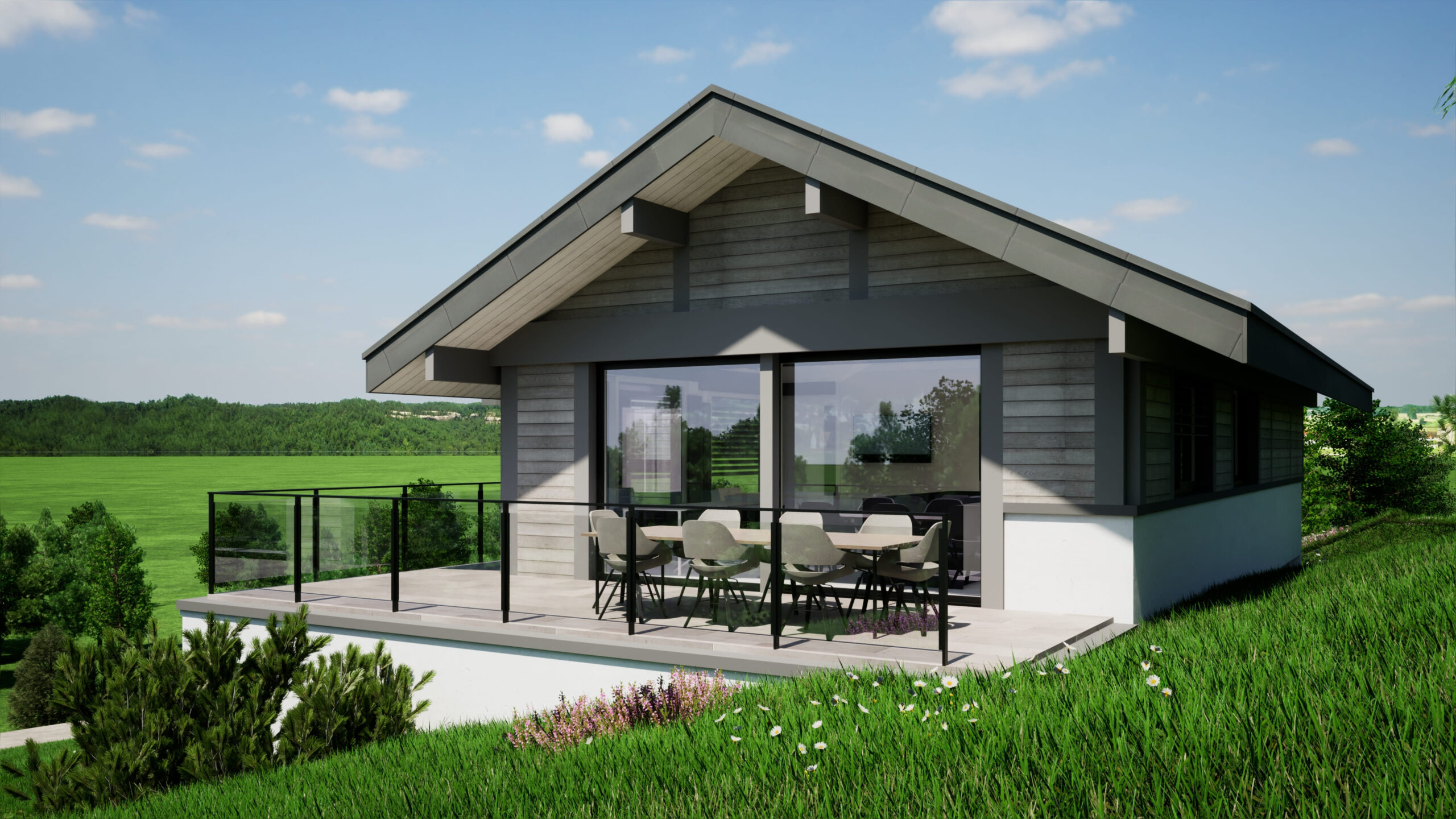 Maison contemporaine à vendre à Pugny-Chatenod entre lac et montagne